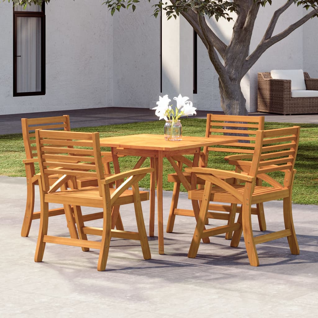 Set da Pranzo per Giardino 5 pz in Legno Massello di Acacia | homemem39