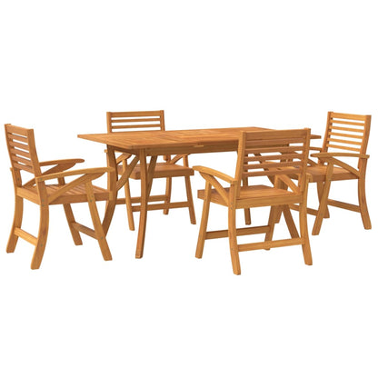 Set da Pranzo per Giardino 5 pz in Legno Massello di Acacia | homemem39