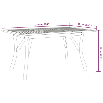 Set da Pranzo per Giardino 5 pz in Legno Massello di Acacia | homemem39