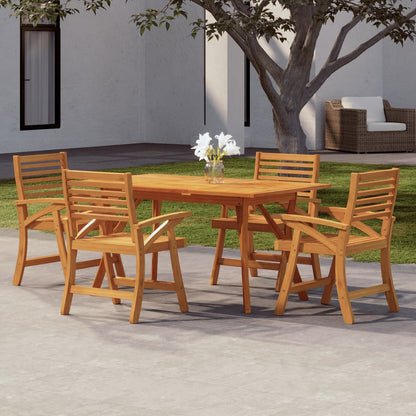 Set da Pranzo per Giardino 5 pz in Legno Massello di Acacia | homemem39