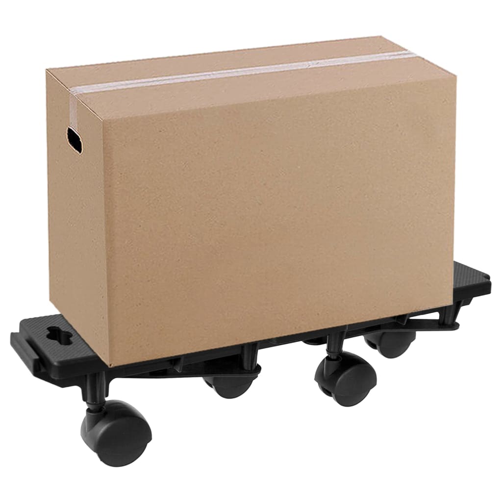 Carrelli da Trasloco con 4 Ruote 4 pz Neri Polipropilene 170 kg | homemem39