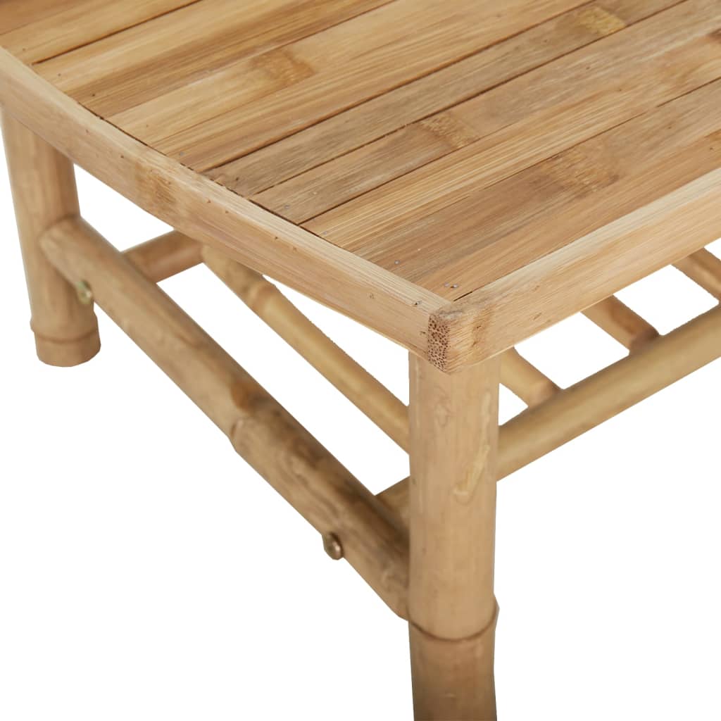 Set Salotto da Giardino 5pz con Cuscini Bianco Crema in Bambù | homemem39