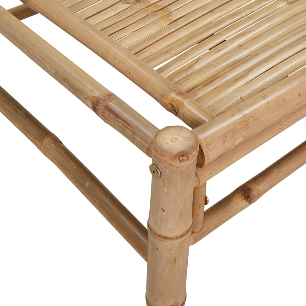 Set Salotto da Giardino 5pz con Cuscini Bianco Crema in Bambù | homemem39