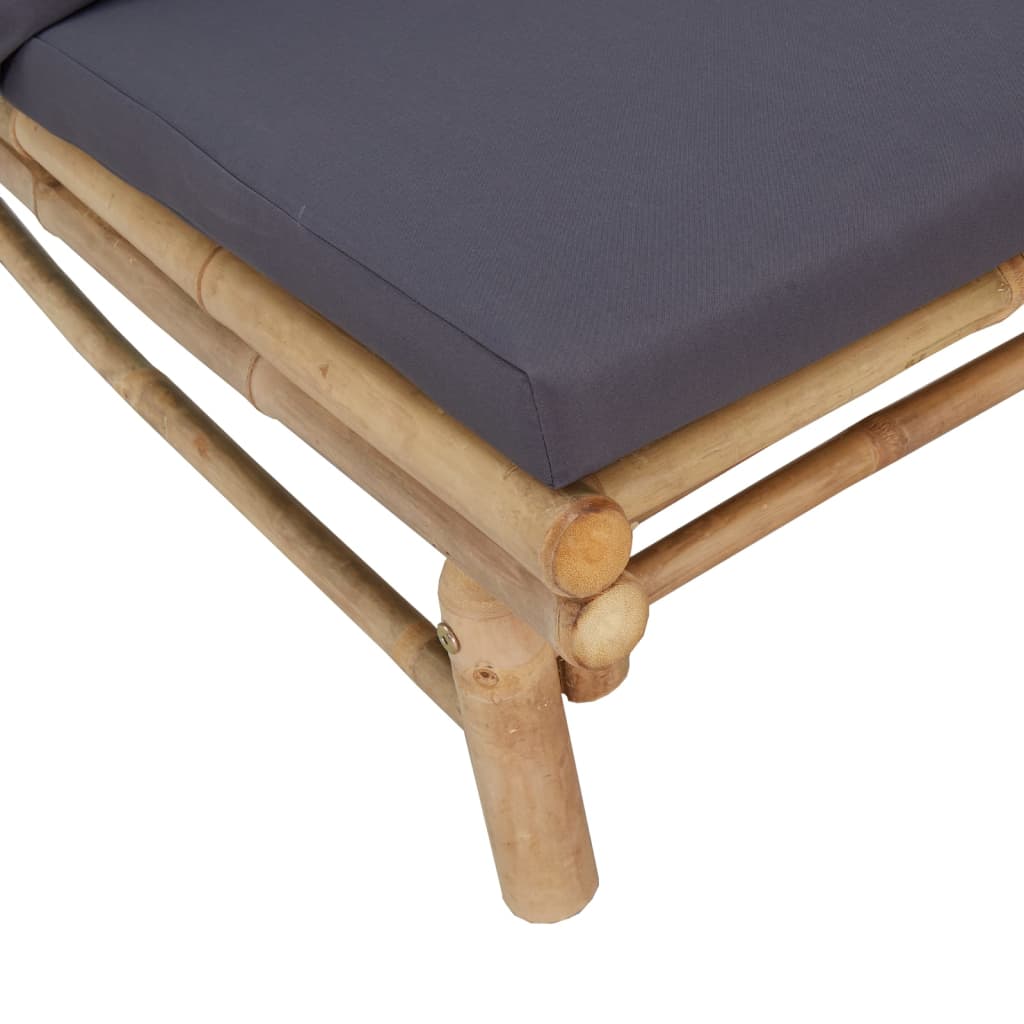 Set Salotto da Giardino 5pz con Cuscini Grigio Scuro Bambù | homemem39