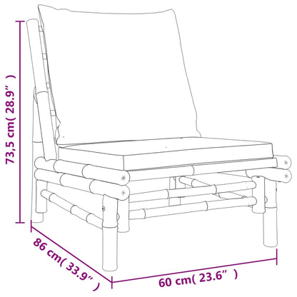 Set Salotto da Giardino 5pz con Cuscini Grigio Scuro Bambù | homemem39