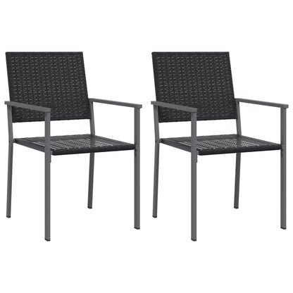 Sedie da Giardino 2 pz Nere 54x62,5x89 cm in Polyrattan - homemem39