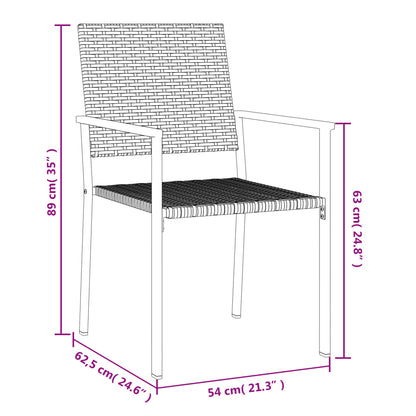 Sedie da Giardino 2 pz Nere 54x62,5x89 cm in Polyrattan - homemem39