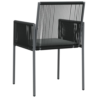 Sedie Giardino con Cuscini 2 pz Nere 54x60,5x83,5 cm Polyrattan - homemem39