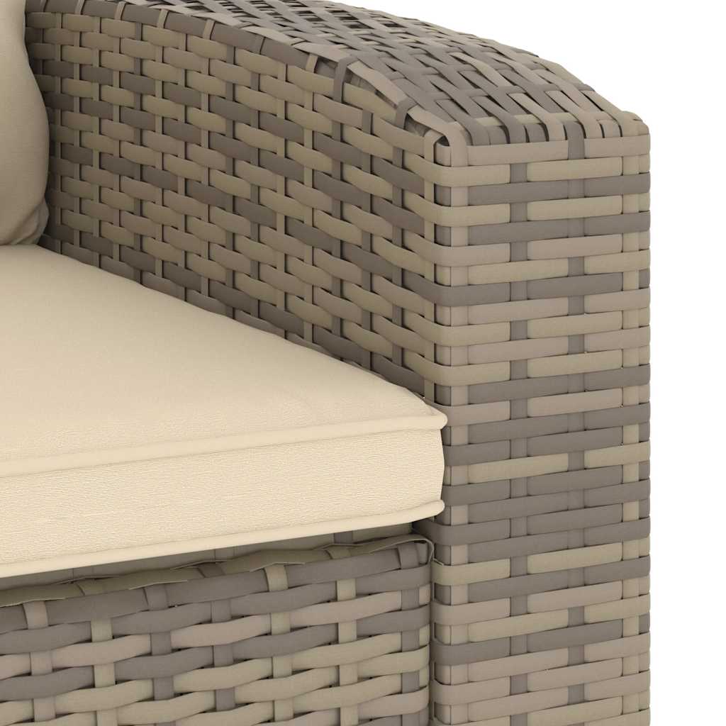 Poltrona Reclinabile Giardino Cuscini Marrone Chiaro Polyrattan | homemem39