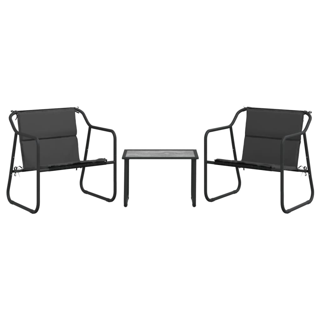 Set Salotto da Giardino 3 pz con Cuscini in Acciaio Antracite | homemem39