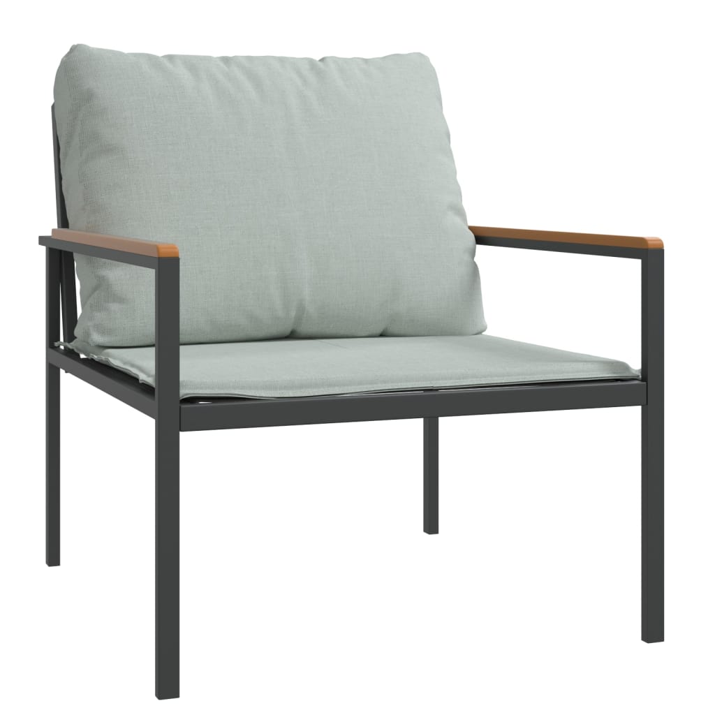 Set Salotto da Giardino 3 pz con Cuscini in Acciaio Antracite | homemem39