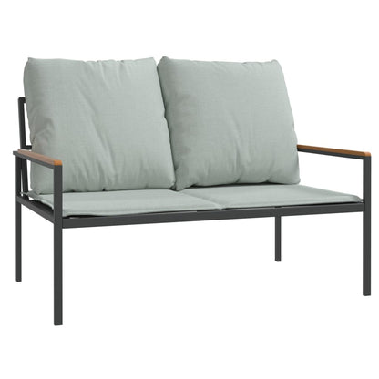 Set Salotto da Giardino 3 pz con Cuscini in Acciaio Antracite | homemem39