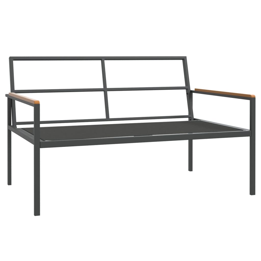 Set Salotto da Giardino 3 pz con Cuscini in Acciaio Antracite | homemem39