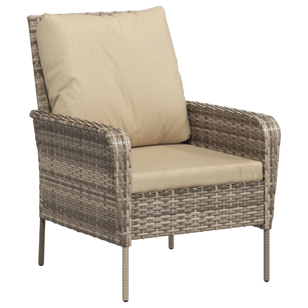 Poltrona da Giardino con Poggiapiedi Polyrattan Marrone Chiaro | homemem39