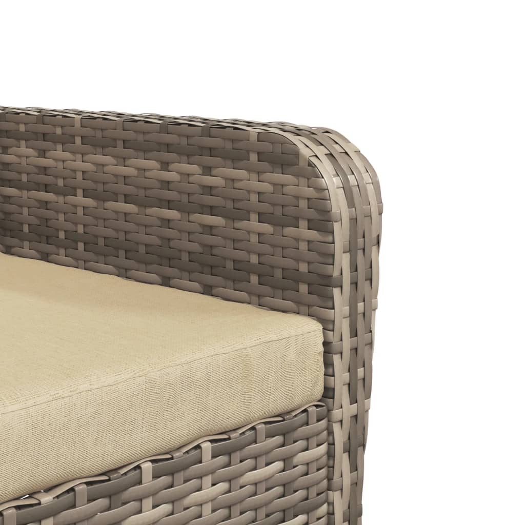 Poltrona da Giardino con Poggiapiedi Polyrattan Marrone Chiaro | homemem39