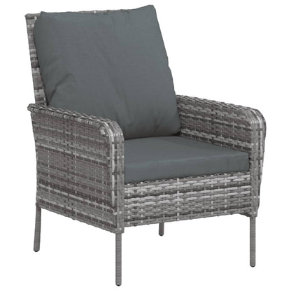 Poltrona da Giardino con Poggiapiedi Grigia in Polyrattan | homemem39