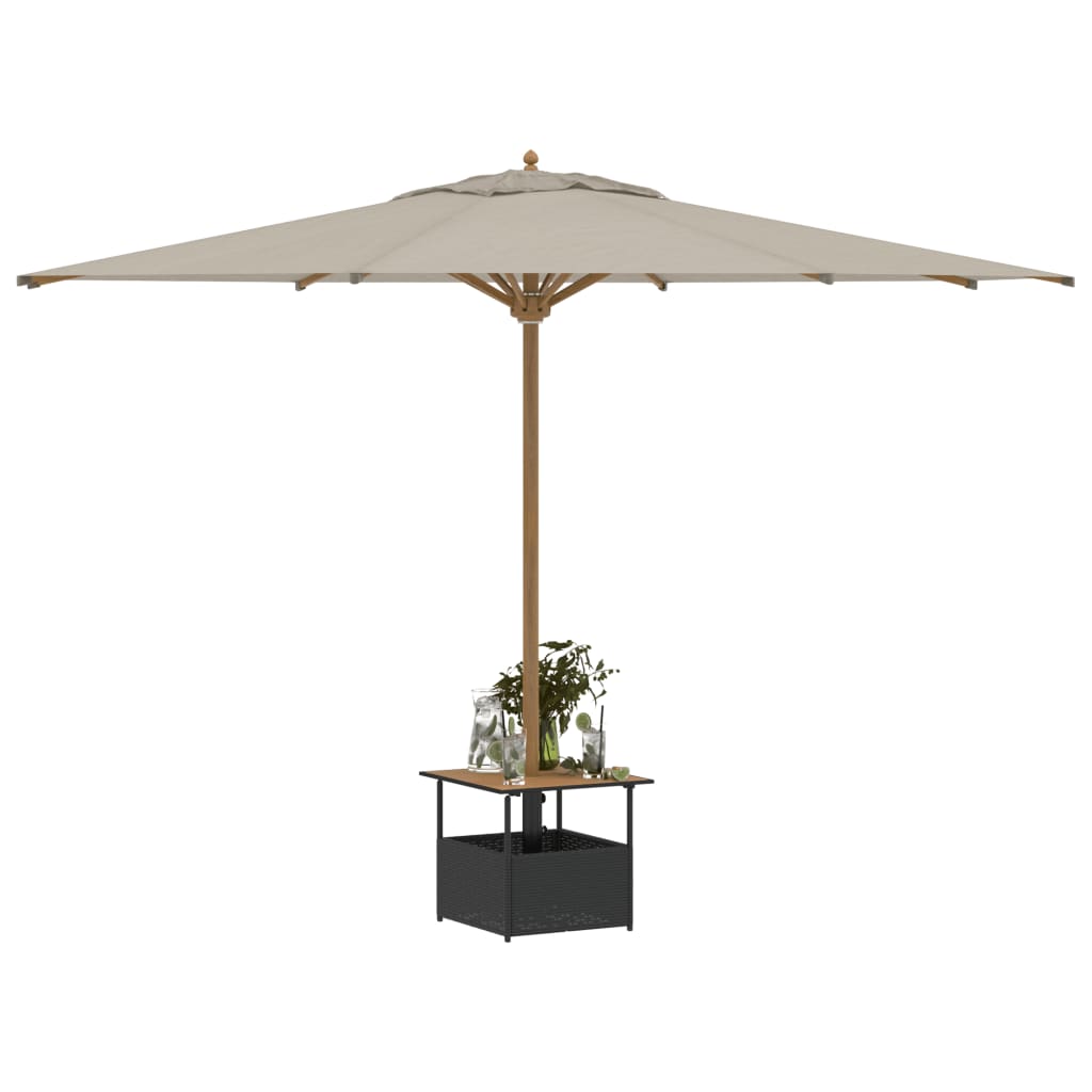 Tavolo Giardino Foro Ombrellone Nero 55x55x46,5 cm Polyrattan - homemem39