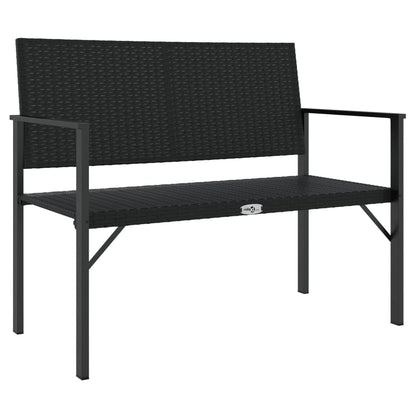 Panca da Giardino a 2 Posti in Polyrattan Nero | homemem39