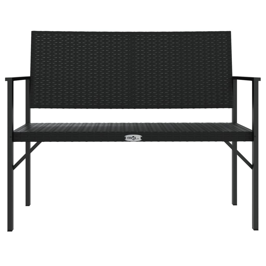 Panca da Giardino a 2 Posti in Polyrattan Nero | homemem39