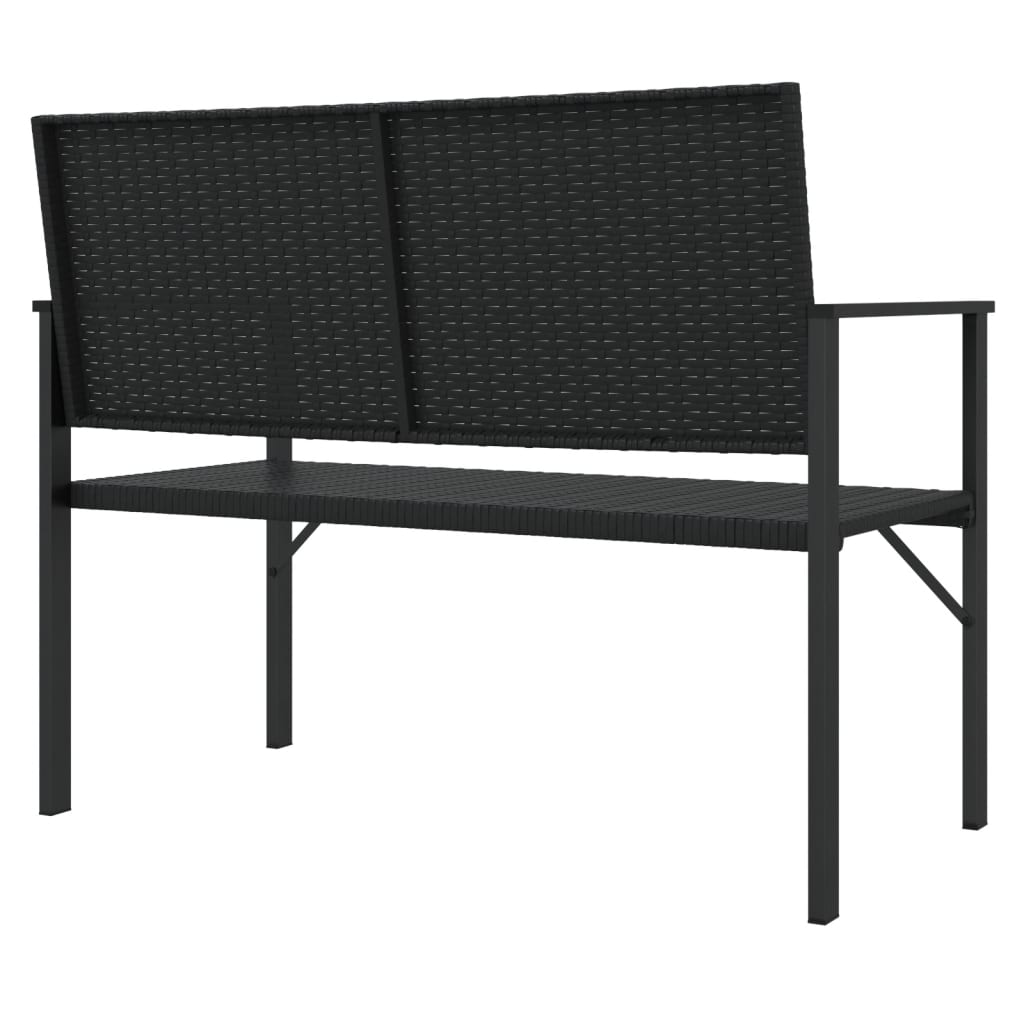 Panca da Giardino a 2 Posti in Polyrattan Nero | homemem39