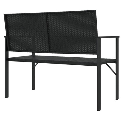 Panca da Giardino a 2 Posti in Polyrattan Nero | homemem39