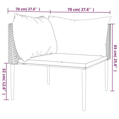 Divano Angolare da Giardino con Cuscini in Polyrattan Grigio | homemem39
