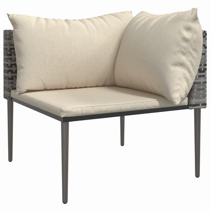 Set Divani da Giardino 3 pz con Cuscini in Polyrattan Grigio | homemem39