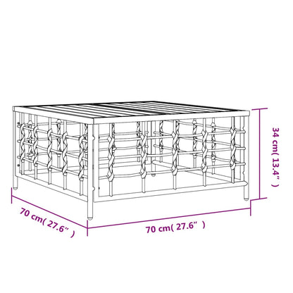 Tavolo da Giardino Antracite 70x70x34 cm in Polyrattan | homemem39