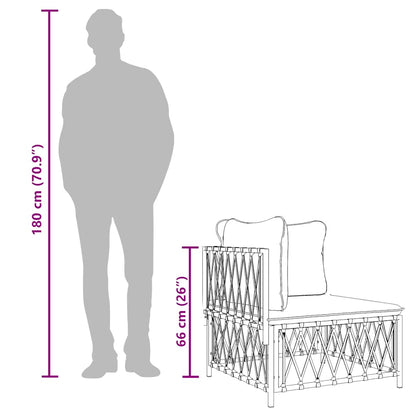 Divano Angolare Giardino Cuscini Antracite Tessuto Intrecciato - homemem39