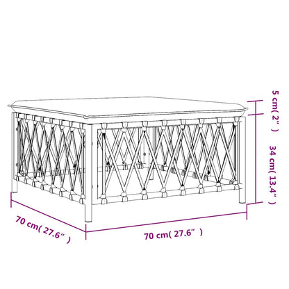 Poggiapiedi Giardino con Cuscino Antracite Tessuto Intrecciato | homemem39