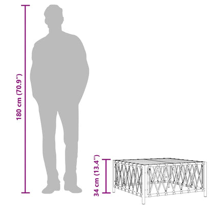 Tavolo da Giardino Antracite 70x70x34 cm in Tessuto Intrecciato - homemem39