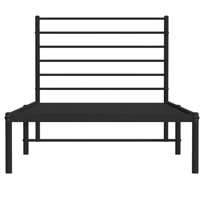 Giroletto con Testiera in Metallo Nero 90x200 cm