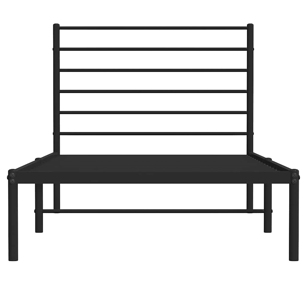 Giroletto con Testiera in Metallo Nero 107x203 cm