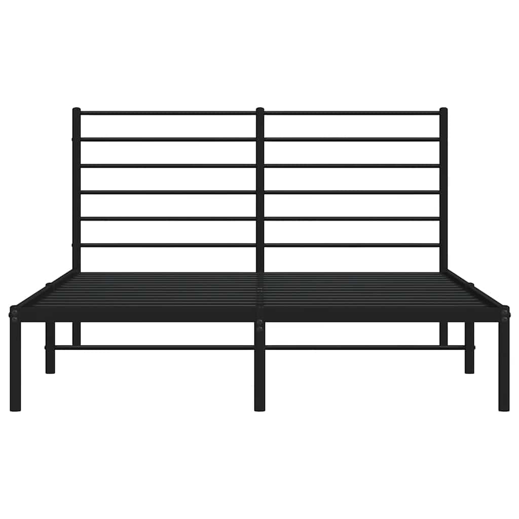 Giroletto con Testiera in Metallo Nero 120x200 cm