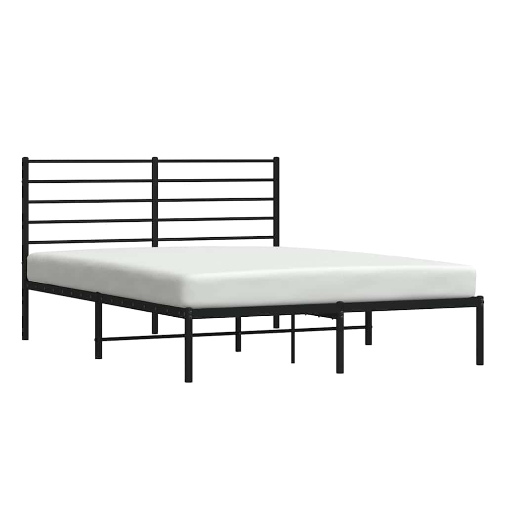 Giroletto con Testiera in Metallo Nero 140x190 cm