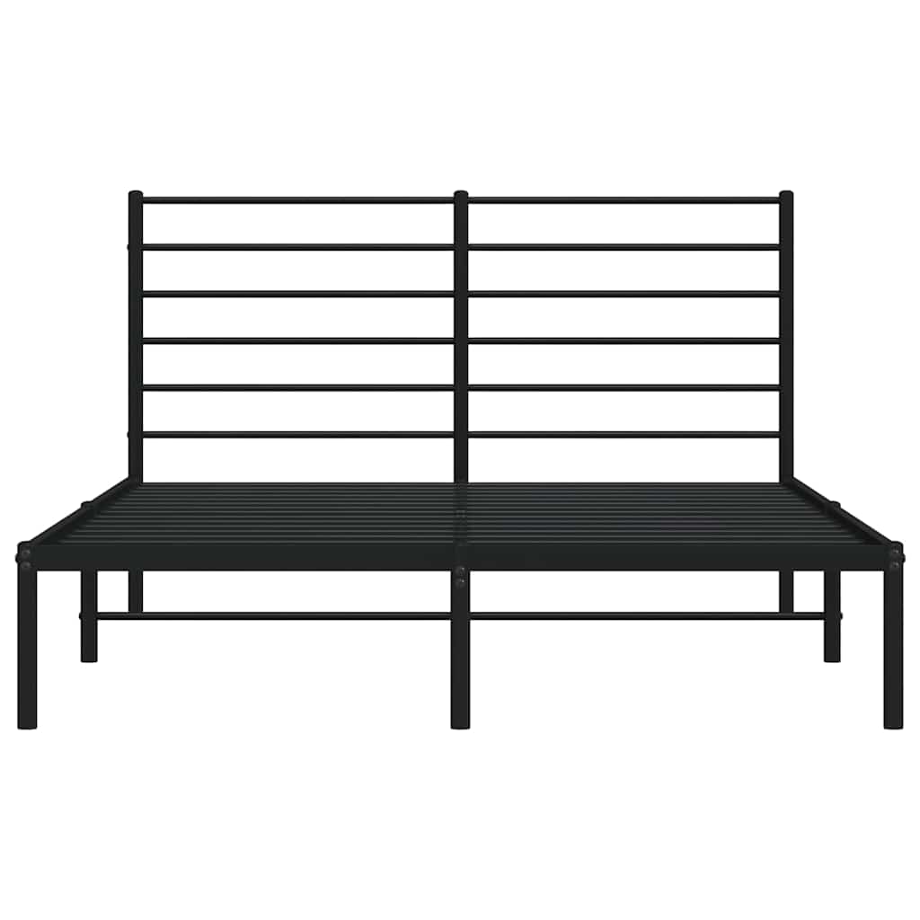 Giroletto con Testiera in Metallo Nero 160x200 cm