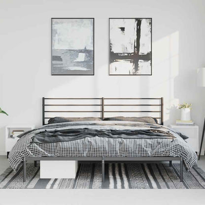 Giroletto con Testiera in Metallo Nero 183x213 cm