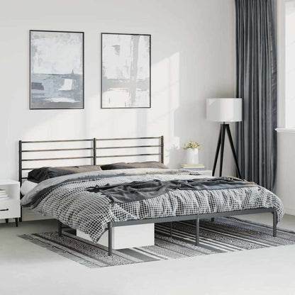 Giroletto con Testiera in Metallo Nero 183x213 cm