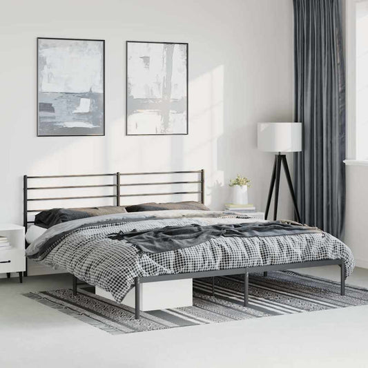 Giroletto con Testiera in Metallo Nero 183x213 cm