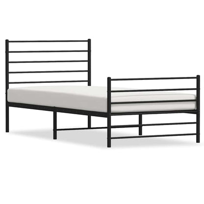 Giroletto con Testiera e Pediera Metallo Nero 80x200 cm | homemem39