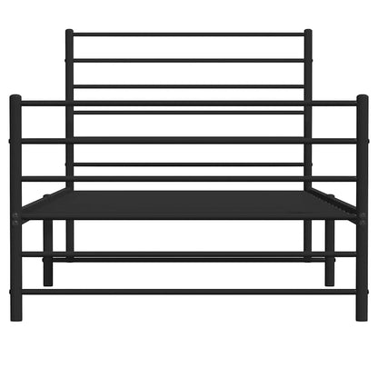 Giroletto con Testiera e Pediera Metallo Nero 80x200 cm | homemem39