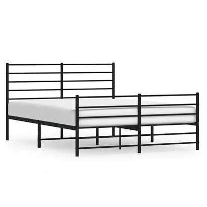 Giroletto con Testiera e Pediera Metallo Nero 140x200 cm | homemem39