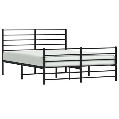 Giroletto con Testiera e Pediera Metallo Nero 140x200 cm | homemem39