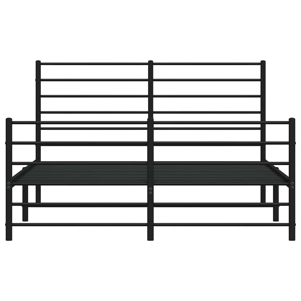 Giroletto con Testiera e Pediera Metallo Nero 140x200 cm | homemem39