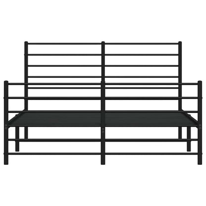 Giroletto con Testiera e Pediera Metallo Nero 140x200 cm | homemem39