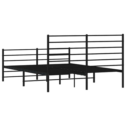 Giroletto con Testiera e Pediera Metallo Nero 140x200 cm | homemem39