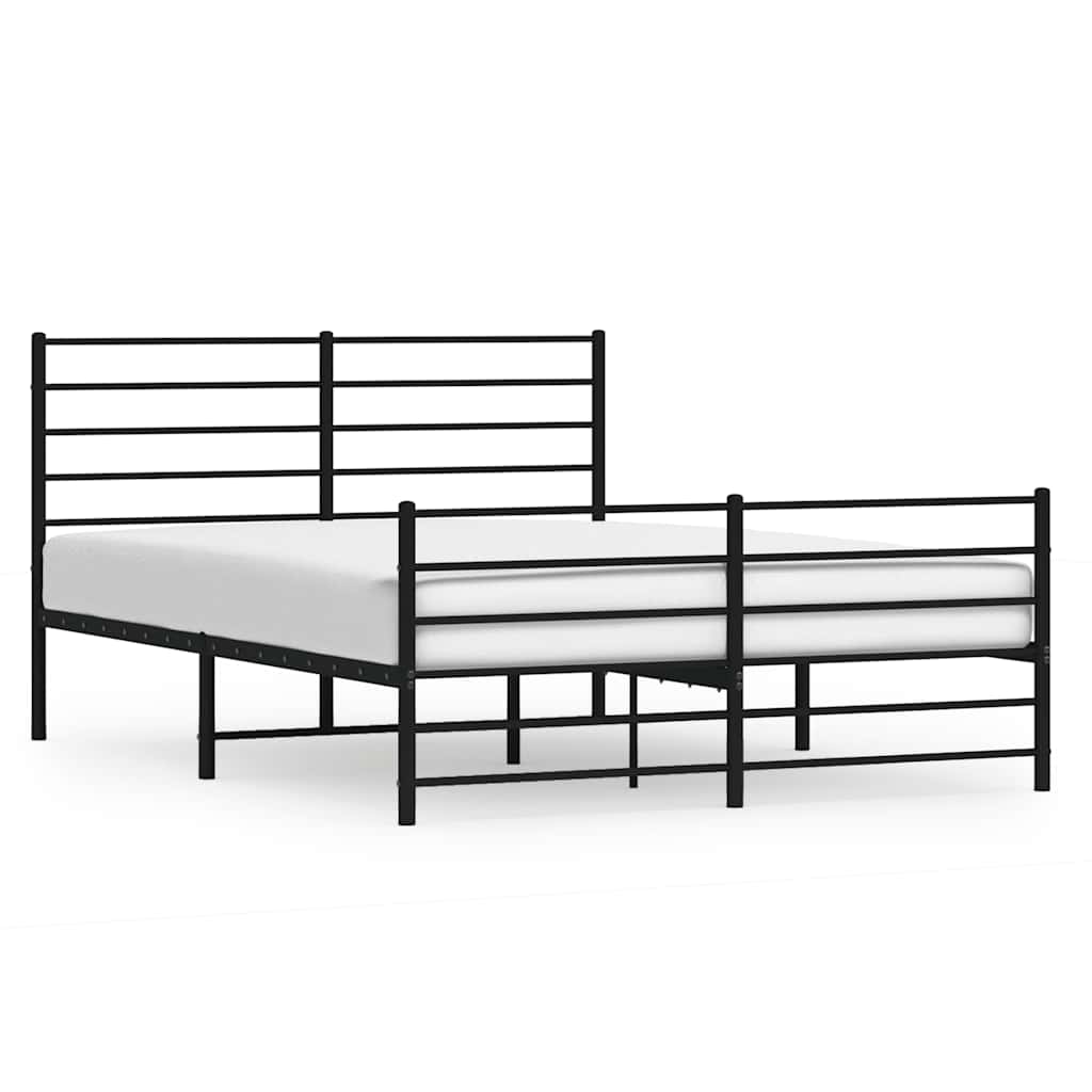 Giroletto senza Materaso con Pediera in Metallo Nero 160x200 cm | homemem39