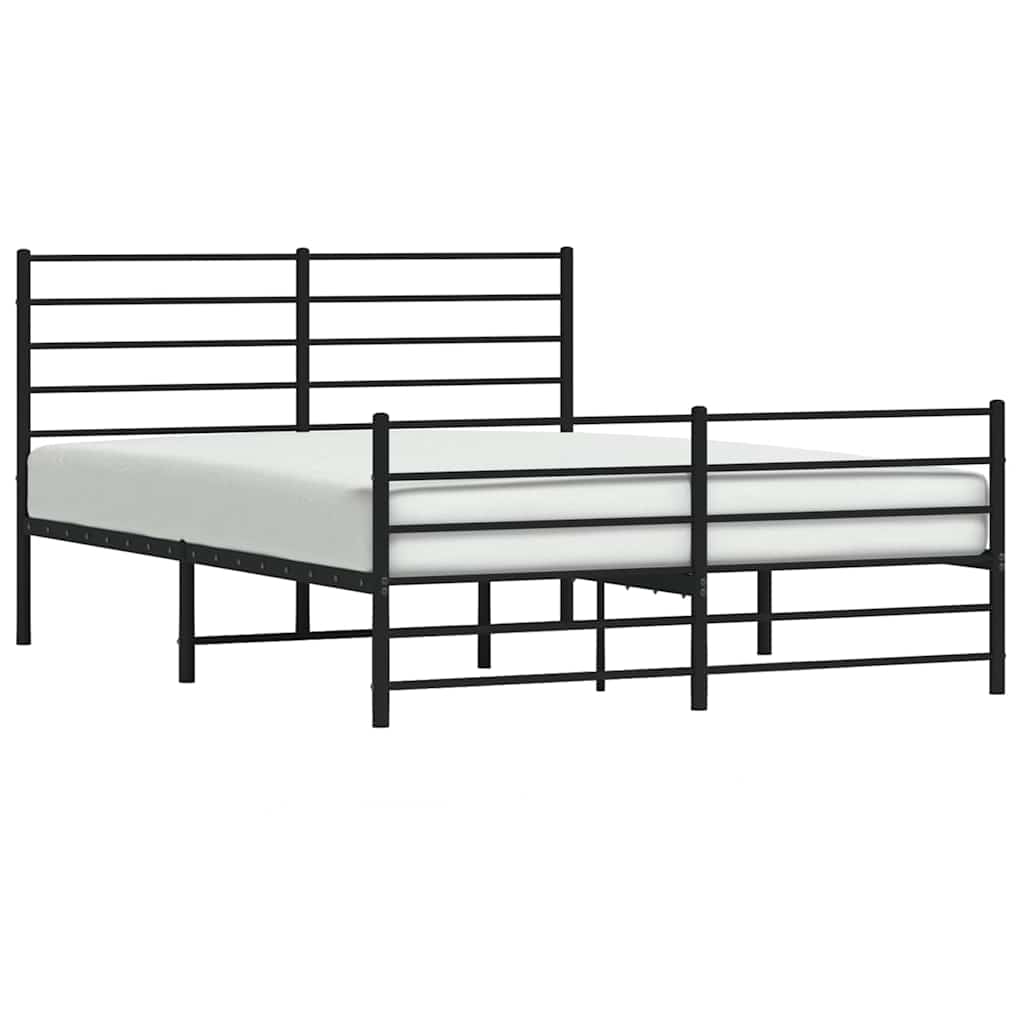 Giroletto senza Materaso con Pediera in Metallo Nero 160x200 cm | homemem39