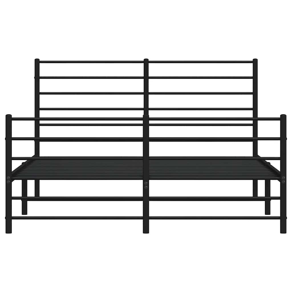 Giroletto senza Materaso con Pediera in Metallo Nero 160x200 cm | homemem39