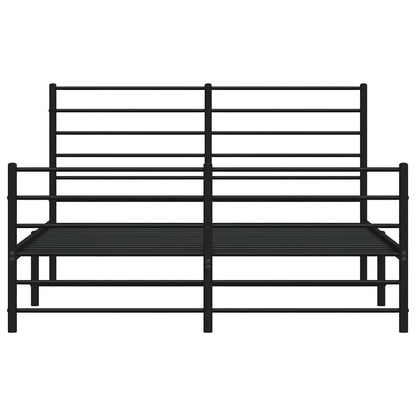 Giroletto senza Materaso con Pediera in Metallo Nero 160x200 cm | homemem39